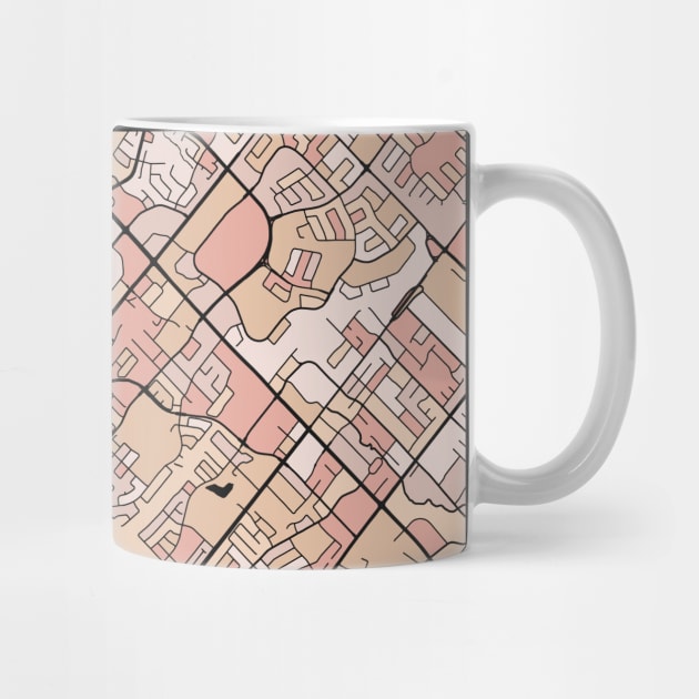 Mississauga Map Pattern in Soft Pink Pastels by PatternMaps